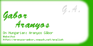 gabor aranyos business card
