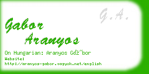 gabor aranyos business card